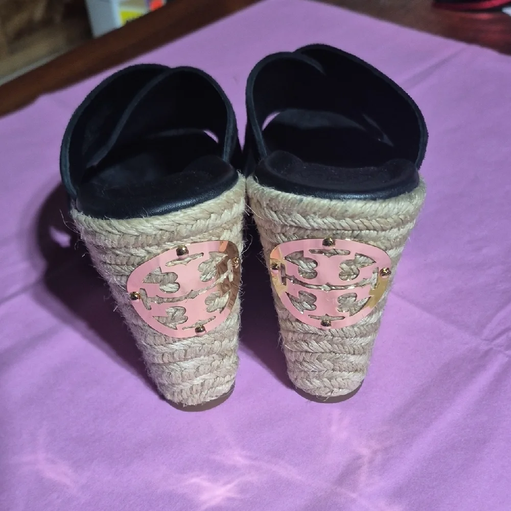 Tory Burch Black Suede Mules
